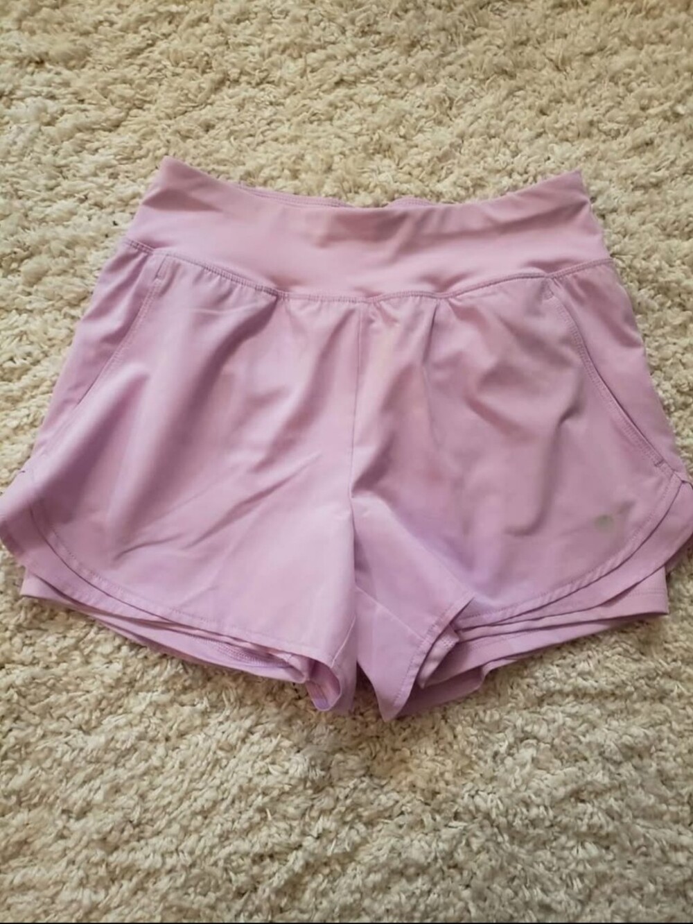 Apana Light Lavender Athletic Shorts with Wide Waistband
